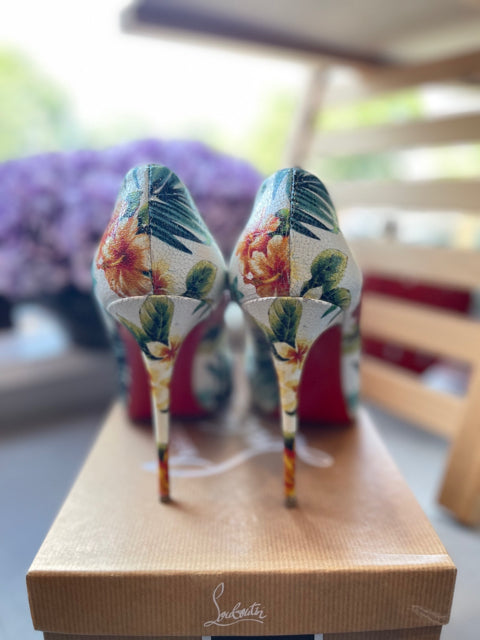 Christian Louboutin Pigalle Follies 100 Calf Hawaii Sz 40