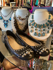 Prada Sz 39 Stud Ballet Flats