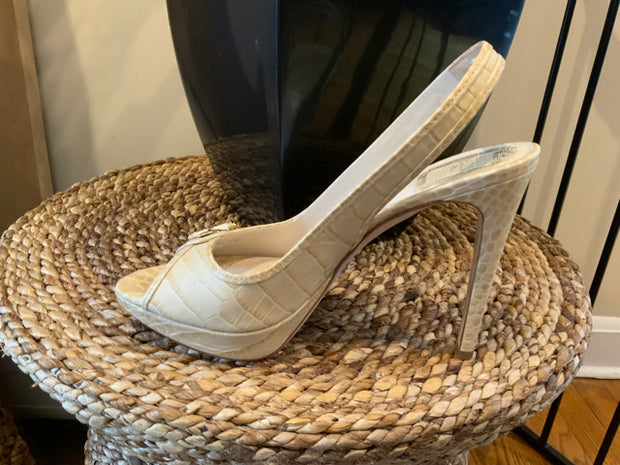 Dior Cannage Charm Peep Toe Sz. 38 Shoe