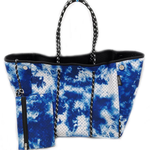 Neoprene Blue Tie Dye Tote