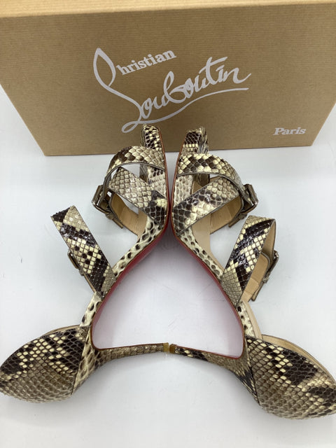 Christian Louboutin Sz 39 Atalanta 85 Python Lucido Shoe