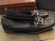 Prada Leather Box Toe Flat Sz 38 Shoe