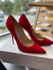Luxury shoes for women - Jimmy Choo Anouk pumps in red patent leather