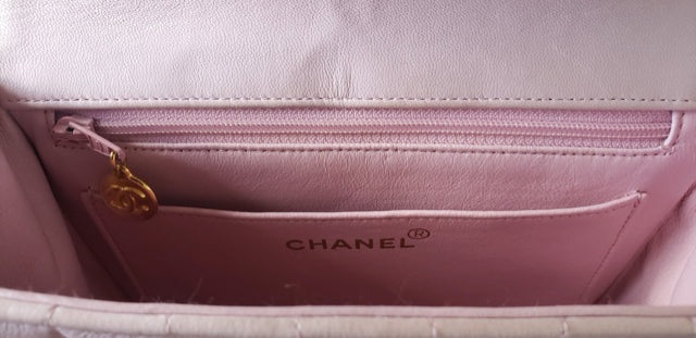 Chanel Vintage Mini Kelly Baby Pink Top Handle Handbag