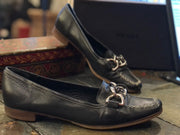 Prada Leather Box Toe Flat Sz 38 Shoe