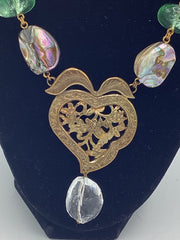 Stephen Dweck Multi Stone & Floral Necklace