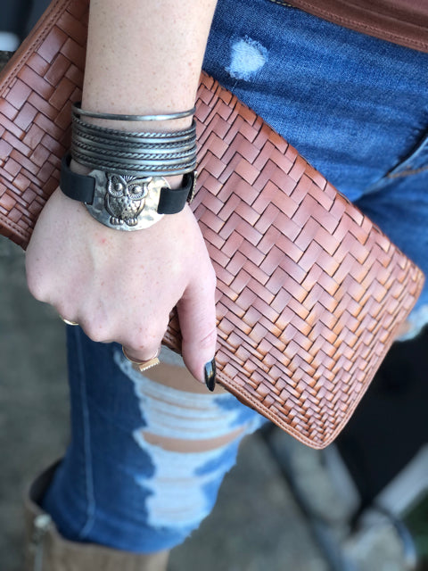 Multi Layer Silver Rope Cuff Bracelet