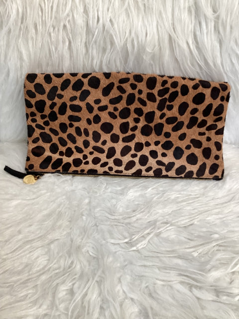 Clare V Genuine Calf Hair Leopard Print Foldover Clutch In Multi