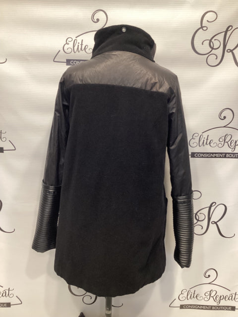 Art Point Sz S Fleece And Faux Leather Coat
