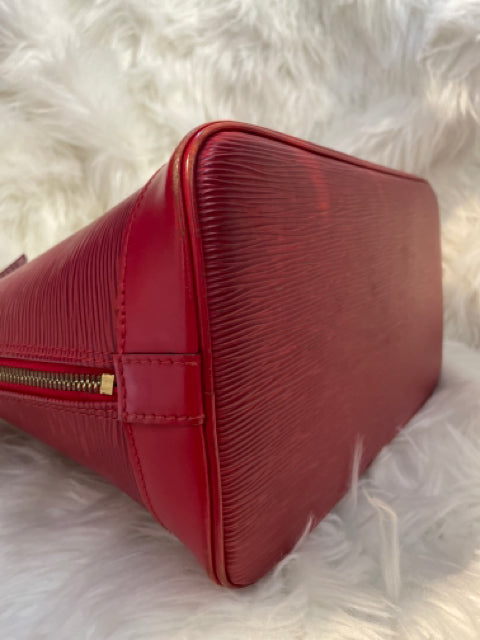 Louis Vuitton Red Epi Alma Hand Bag Satchel